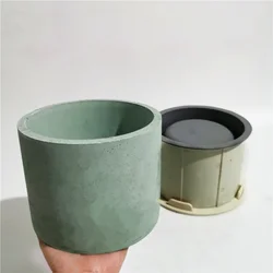 Stampo per vaso fiori in cemento fatto a mano Stampo rotondo in resina per piante Piante grasse Stampo in silicone