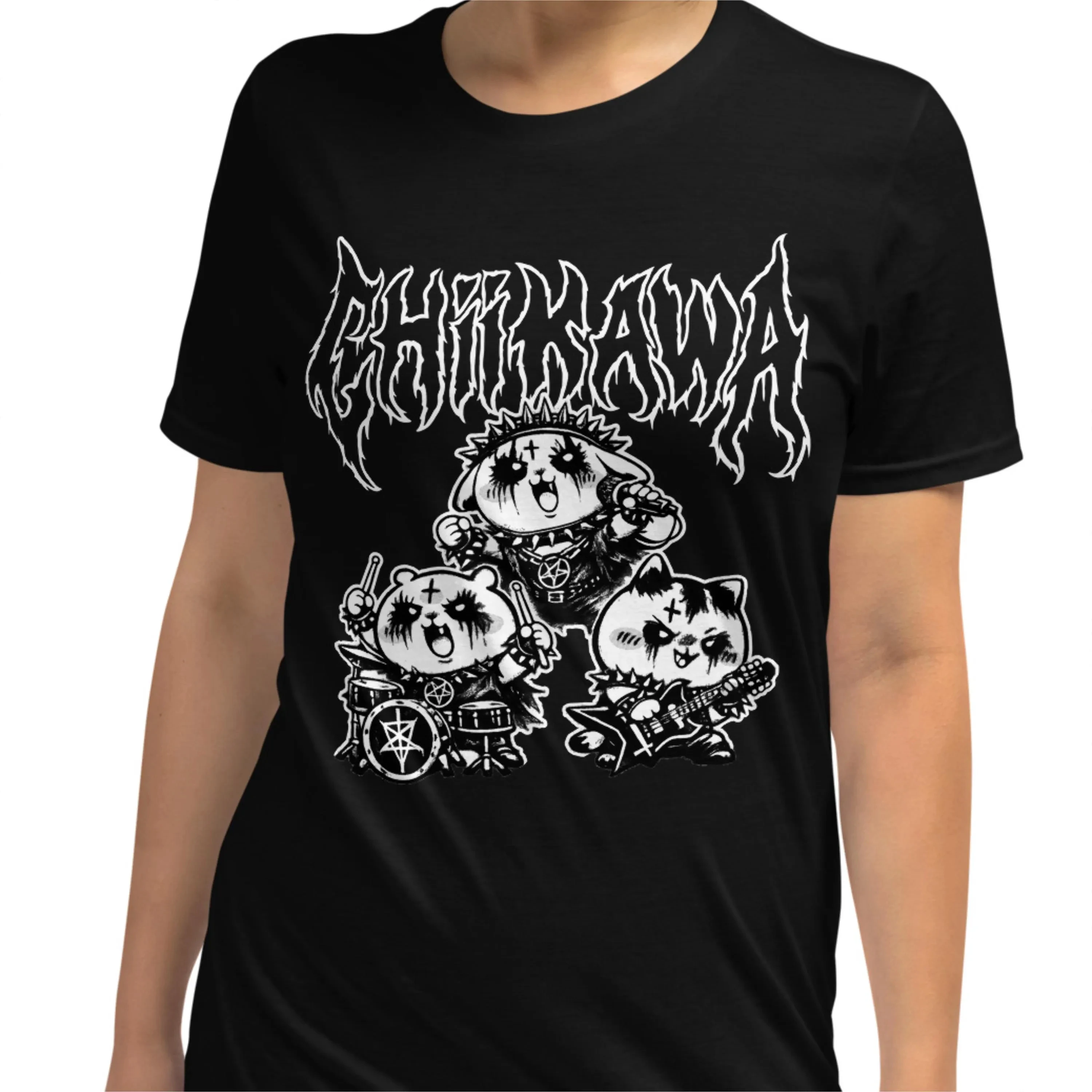 Chiikawa Kawaii Anime Tee Unisex Short Sleeve Tops Casual Daily Outfit Lovely Character Print T‑Shirt For Men Women