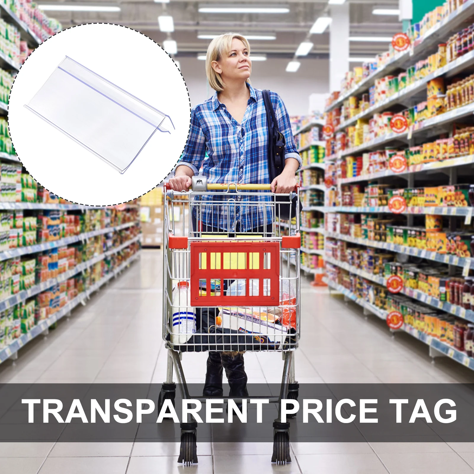 

30 Pcs Price Tag Supermarket Rack Labels Wire Shelving Holders Plastic Basket Clip Sign on Small Retail Signs Tray for Shelf
