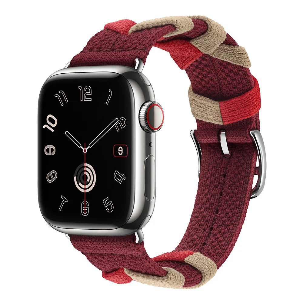 Luxury Fashion Nylon Weave Bracelet For Apple Watch Band 45mm 44mm 41mm 49mm 40mm 42mm iWatch Strap Serie 3 4 5 6 7 8 SE Ultra