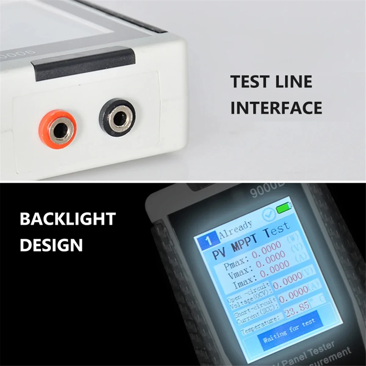 جهاز اختبار الألواح الشمسية الاحترافي YHYS 9000D، محلل طاقة MPPT 5-800 وات، 2.8 بوصة شاشة TFT، أداة قياس تشخيص النظام البلاستيكي