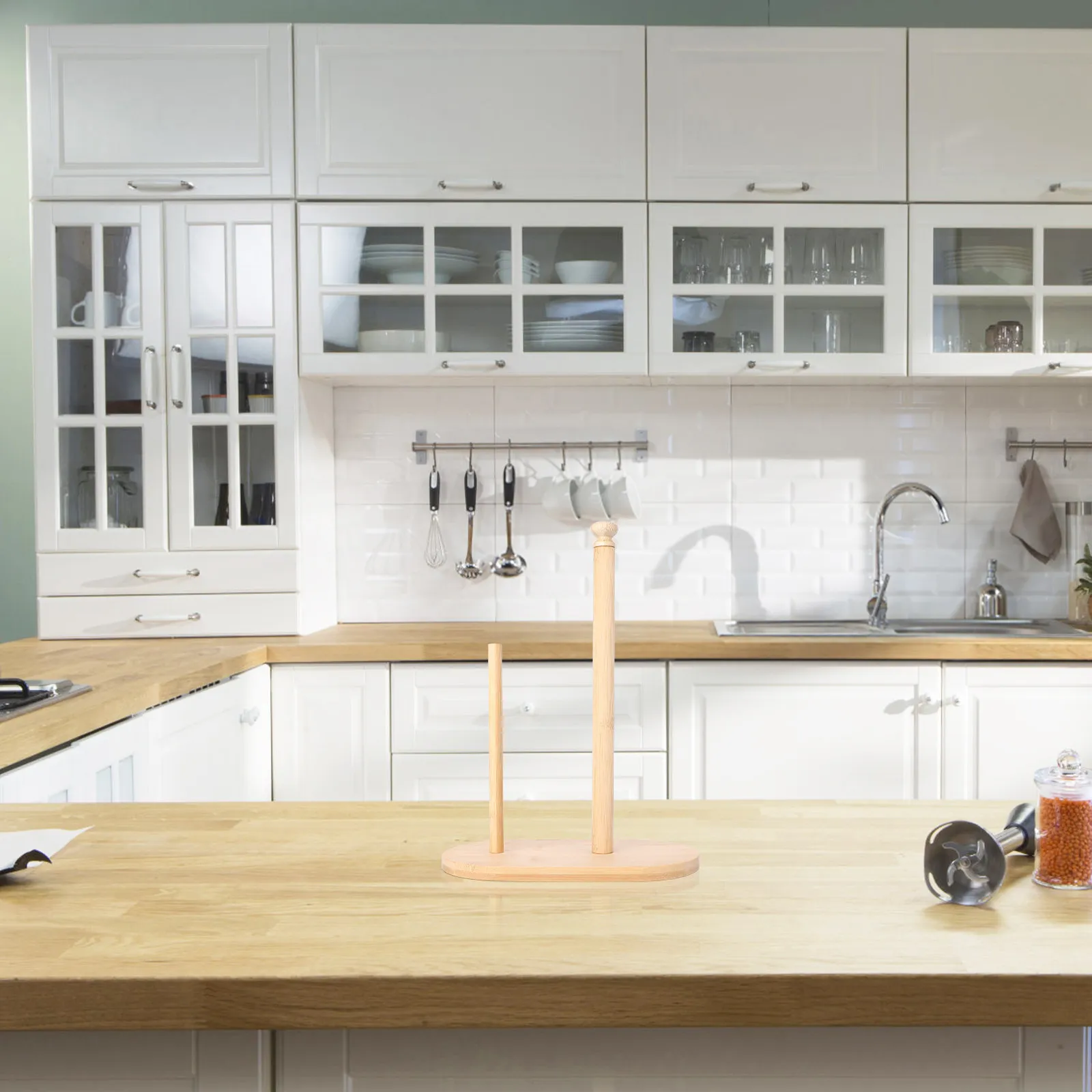 

Paper Towel Holder Bamboo Stand For Kitchen Countertop Roll Storage Rack Decorative Paper Towel Stand Holder Bamboo