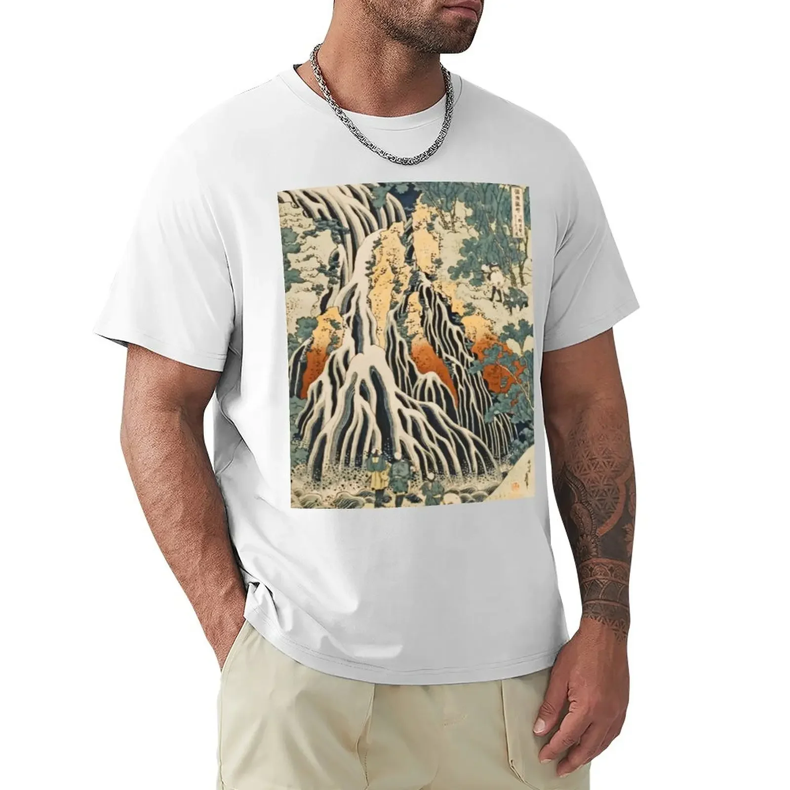 

Katsushika Hokusai's Waterfall T-shirt customs new edition for a boy men t shirt