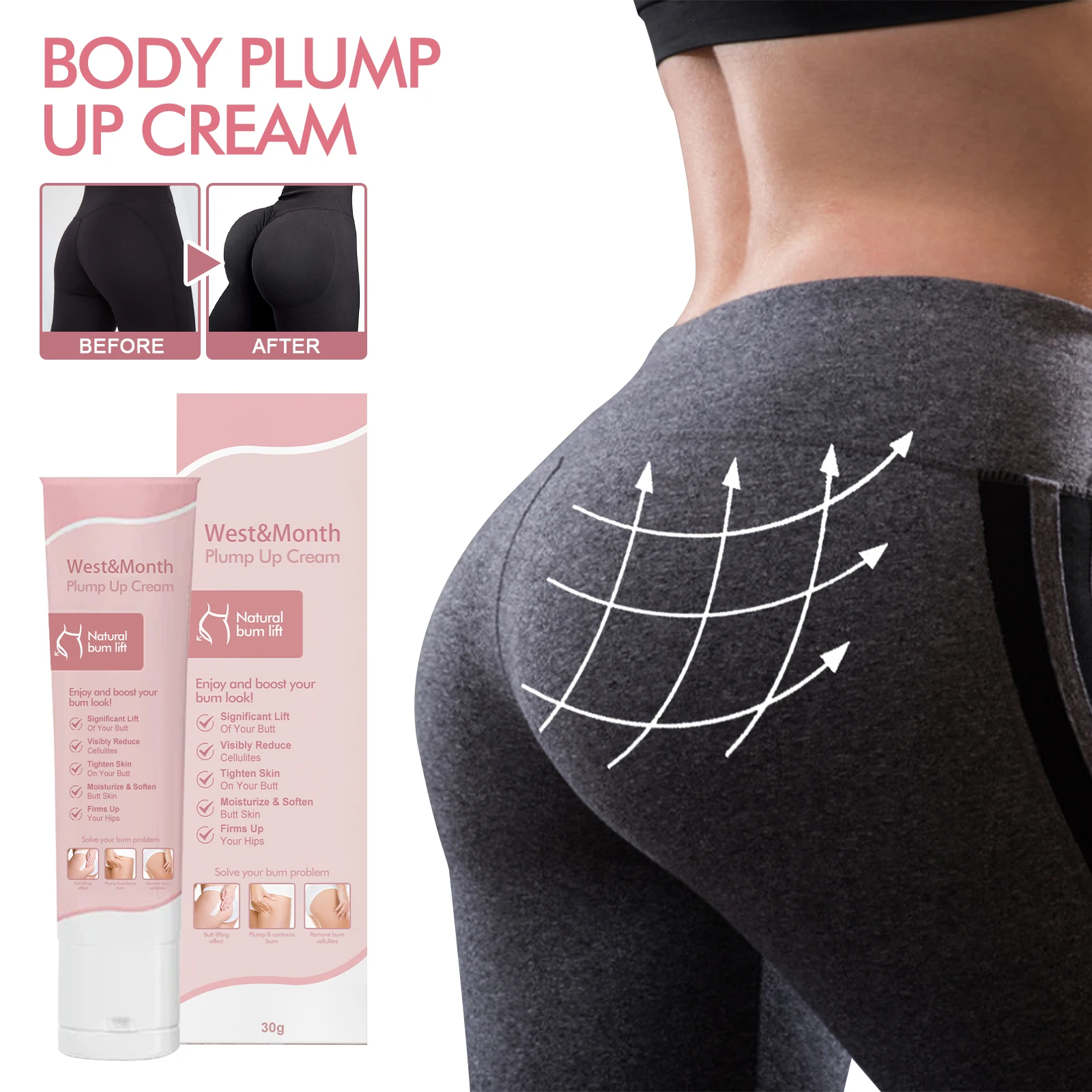 West&Mooth Body Cream Daily Gentle Moisturizing Delicate Hydrating Elastic Buttocks Skin Lines