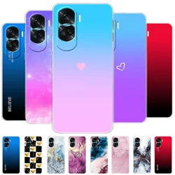 Honor 90 Lite 케이스, Honor 90 Pro Funda 프린트 투명 소프트 실리콘 TPU 폰 케이스, 화웨이 Honor 90 범퍼 커버