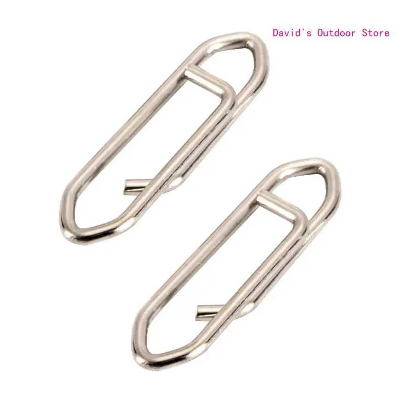 50 Pcs/Pack Powerful Stainless Steel Fishing Fast Link Clips Lock Snaps Quick Lure Change Connector for Freshwater Tackle X3UA