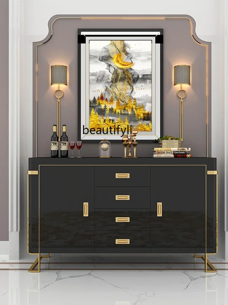 

K185 Light Luxury Sideboard Cabinet Modern Minimalist Living Room Storage Cabinet Multi-Functional Hallway Hall Cabinet