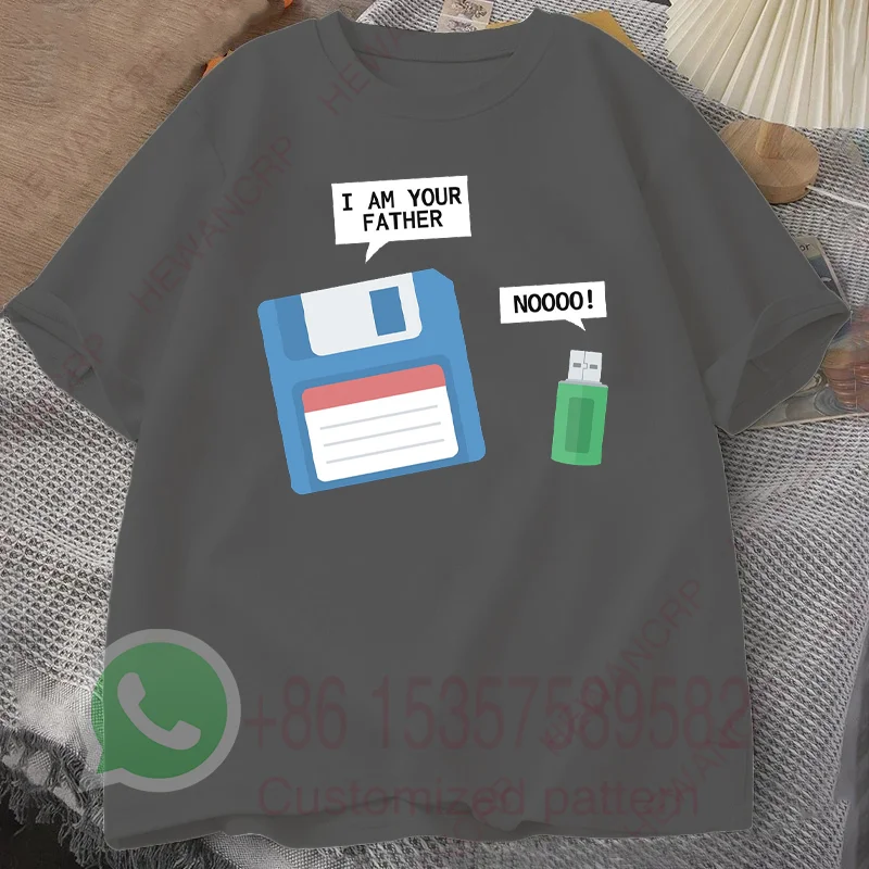Floppy Disk and USB T Shirt Engineer Gifts Summer Tracksuit Men's Pullovers Short-sleeved Tops Harajuku Cotton Casual Sportswear
