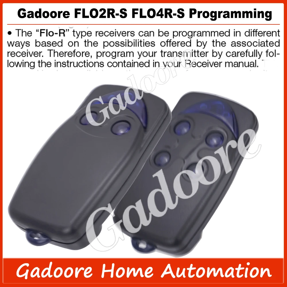 Gadoore FLO2R-S FL04R-S  433MHz Rolling Code  Garage Door Remote FLO2R-S FL04R-SNice FLOR-S  FLO2R-S FLO4R-S Gate Remote