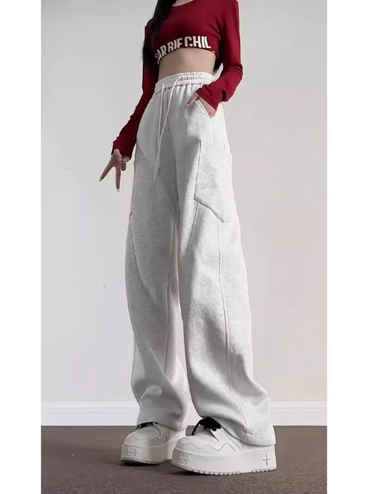 

ey American Heavyweight Cleanfit Bend Knife Sweatpants Loose Sports Pants for Men And Women Casual Long Trousers