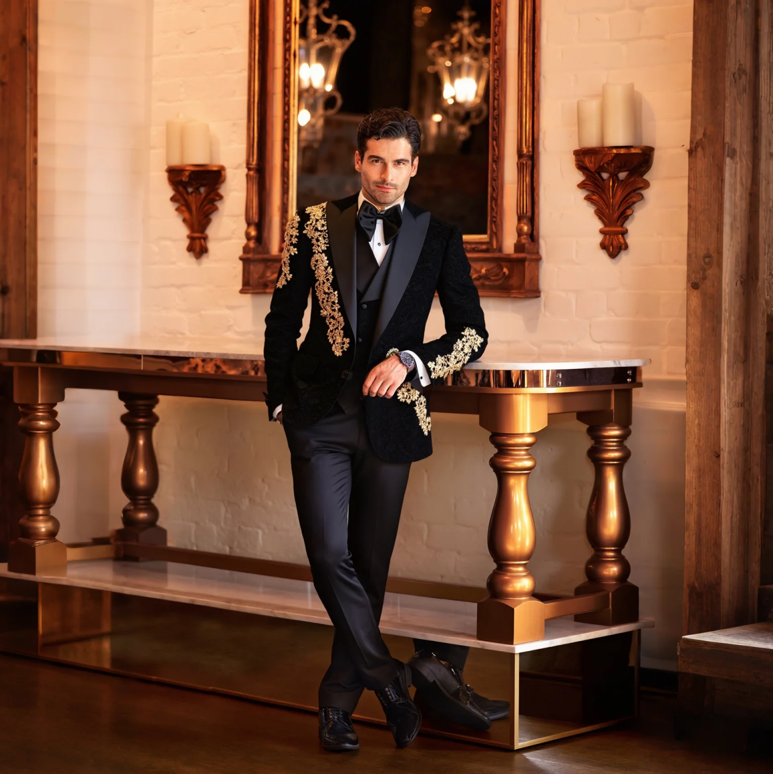 Fashion Jacquard Wedding Suits 3 Pieces Blazer Single Breasted Groom Tuxedos Prom Custom Made traje de hombre