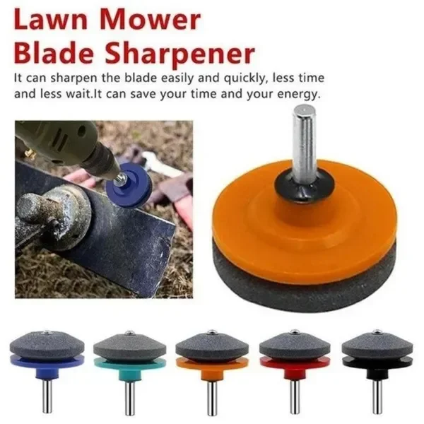 50mm Lawn Mower Sharpener Blade for Power Hand Drill Knife Sharpening Stone Grindstone Grinding Tool Garden Whetstone Sander