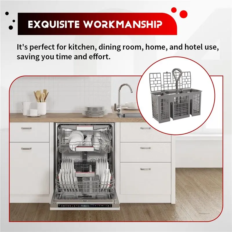 [NEW!A65Z】 Universal Dishwasher Cutlery Basket Replacement, With Removable Handle, Dishwasher Utensil Holder For And Sieme