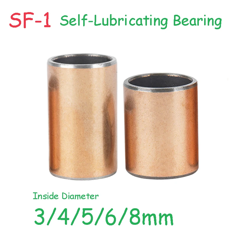 10/30/50/100pcs Self-lubricating Bearing SF-1 Inner Diameter 3 4 5 6 8 mm Copper Bushings Oilless Bushing Sleeve Height 3-15mm