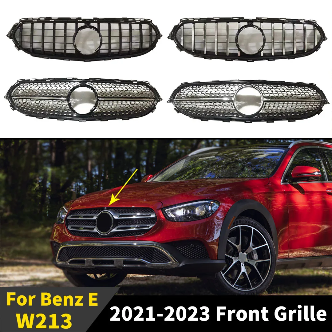 

Front Mask Grid Bumper Grille Inlet Grill For Mercedes Benz E W213 All-Terrain Avantgarde Estate 2021-2023 Middle Mesh Tuning