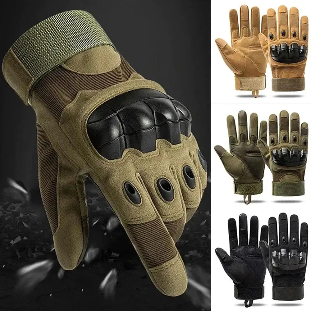 

Men's Tactical Riding Gloves Hard Knuckle Protection Touchscreen Compatible Motorcycle Gloves for Outdoor Sports