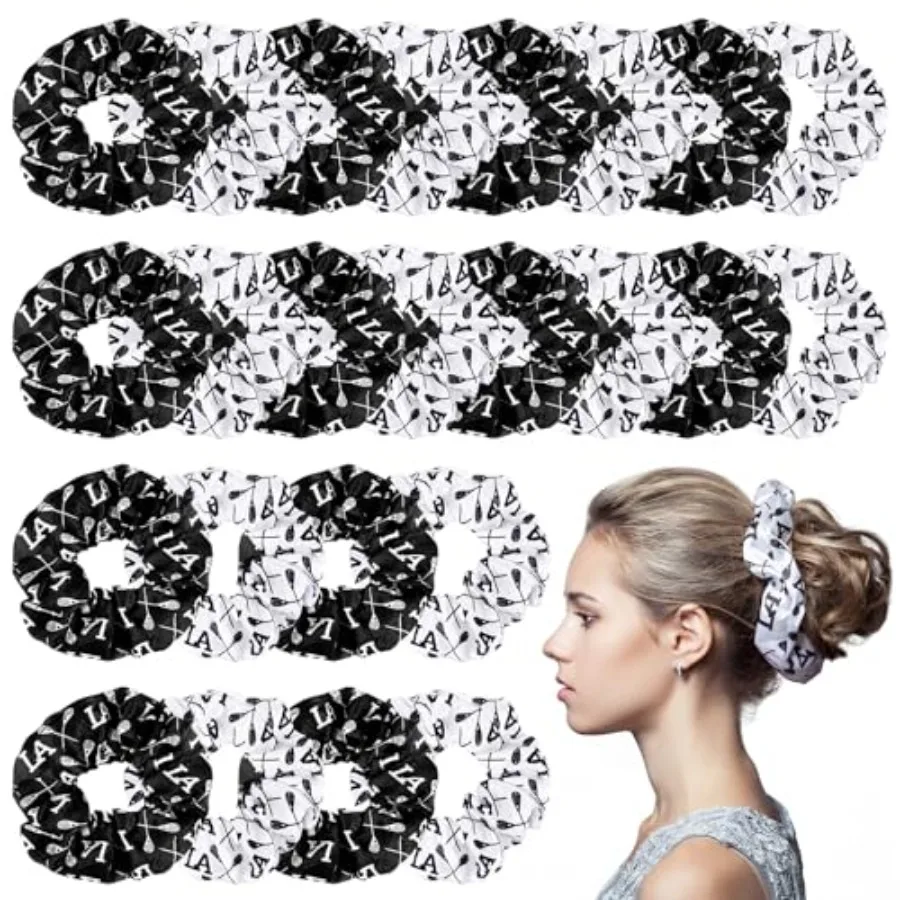 

24 Pcs Lacrosse Scrunchie Hair Accessories Elastic Silk Satin Lacrosse Hair Ties Scrunchies Bulk Hairband Gifts Stuff for Girls