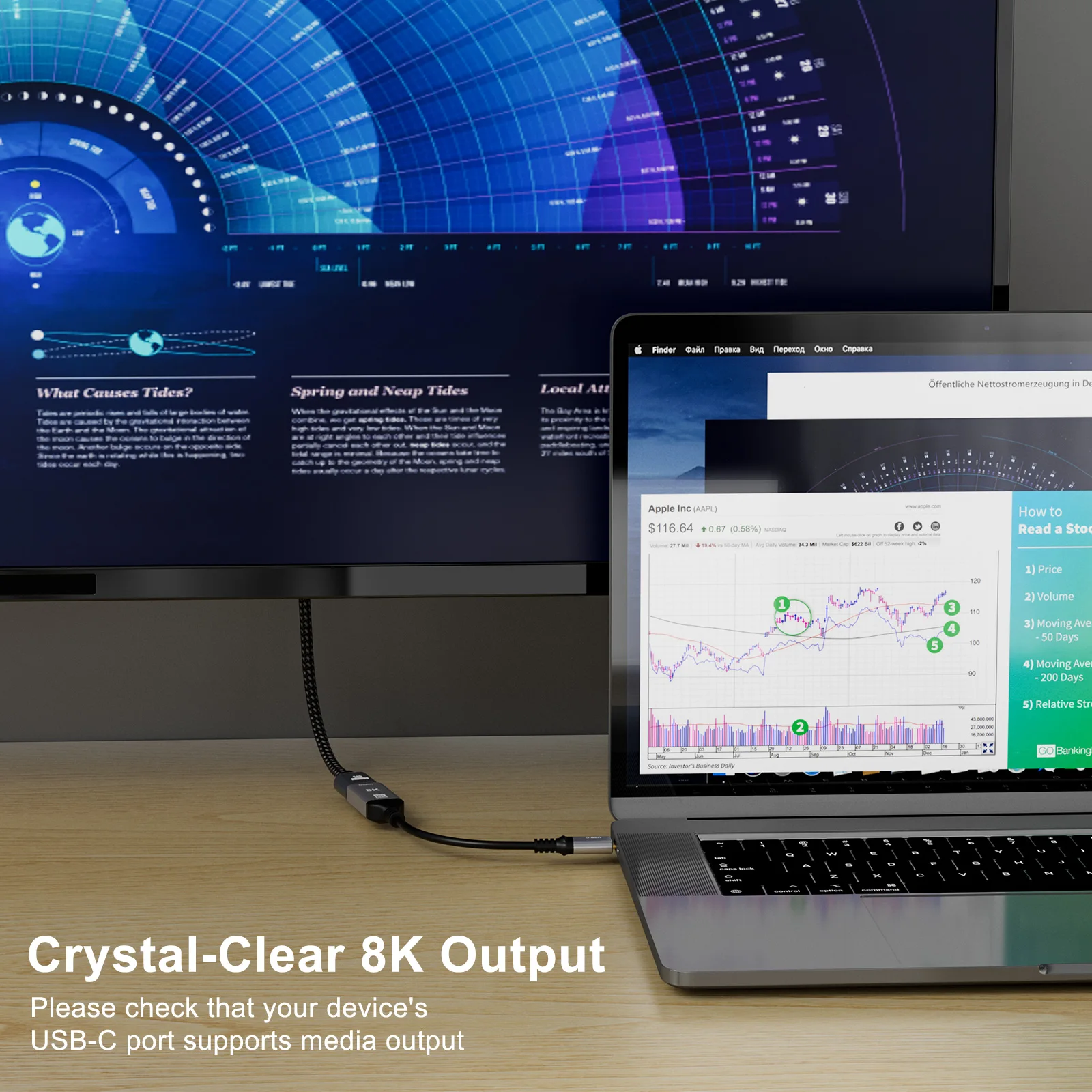 محول كابل محول فيديو متعدد الوظائف ، ثندربولت 4 ، من النوع C إلى HDMI2.1 ، 8K ، 4K ، 30Hz ، ماك بوك برو ، ديل Xps