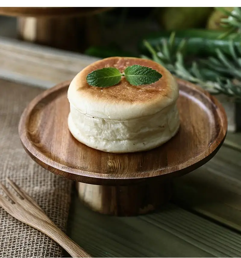 

Натуральная бревенчатая высокая подставка для торта, круглый поднос для фруктов, гостиная, домашнее блюдо для хлеба, закусок, десертный набор, тарелка, кухонные принадлежности