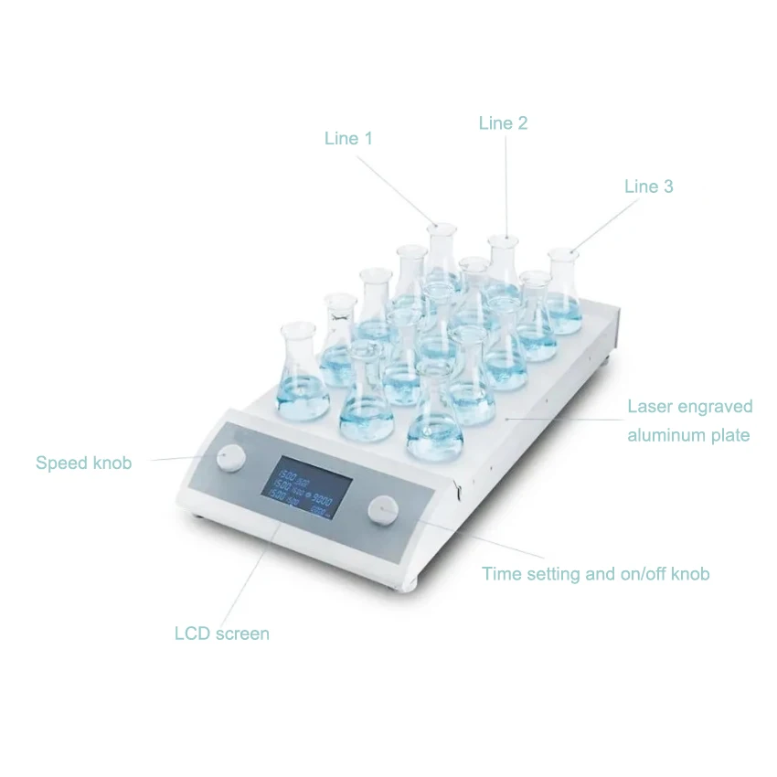 MS-T-S15 New Release Cheap Laboratory Digital Multi Channel 15 Position Magnetic Stirrer