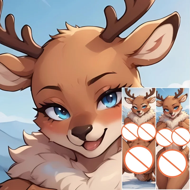 

Dakimakura Anime Pillow Case Reindeer OC Double-sided Print Of Life-size Body Pillowcase Gifts Can be Customized