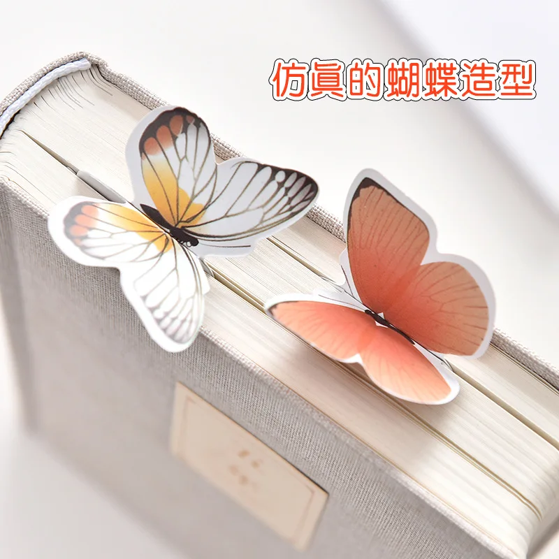 Imagem -03 - Bonito 3d Estéreo Borboleta Livro Marcas Flor Impressão Bookmark Papelaria Mini Papel Marcadores para Crianças Estudante Escola Suprimentos 25 Peças