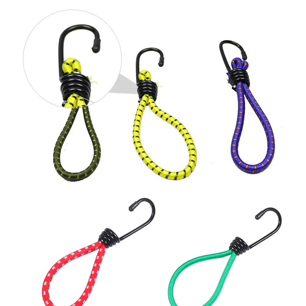 

5pcs Durable Outdoor Tent Rope Bungee Cords With Hooks Camping Securing Hanging Rack Elastic Cord Binding Strap Accessories
