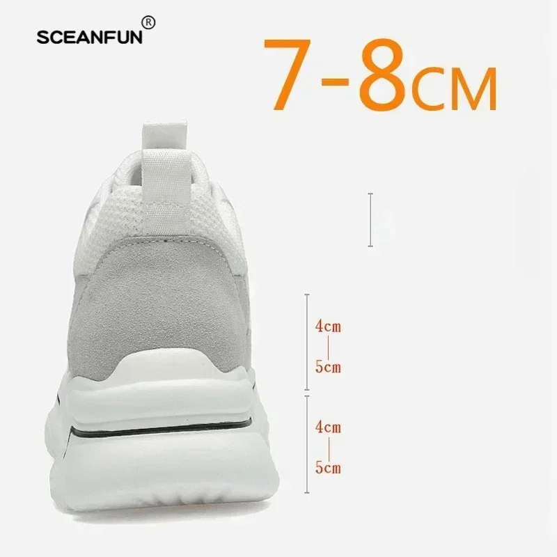 2024 Men Sneakers Heightening Shoes Elevator   Increase S Insoles 7-8CM Height Increasing  Designer Man Shoes