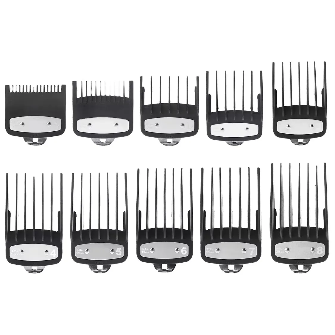 Professional Hair Clipper Guide Combs Set Multiple Sizes Trimmer Guard Attachments for Precise Cutting Salon Barber Custom Logo