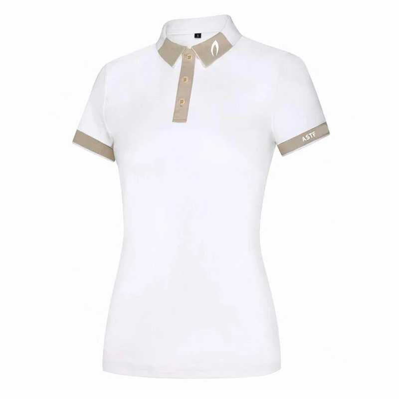 

Summer New Product Ladies Golf Sweatshirt Solid Color Short Sleeve T-shirt Outdoor Leisure Quick Drying Lady Slim POLO Shirt Top