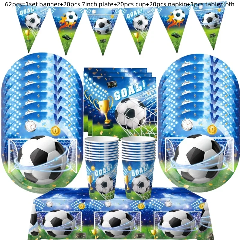 137*274cm Fußball Thema Tischdecke Dekorationen Fußball Party Liefert Jungen Tisch Abdeckung Geschirr Set Baby Dusche Liefert – Detail 2