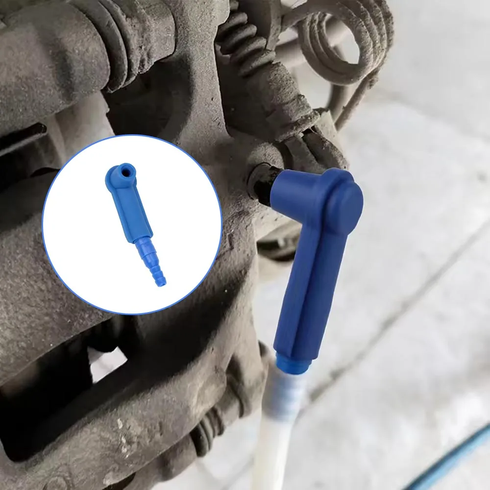 1x Blue Rubber Car Special Joint Tool for Brake Oil Hose Brake Oil Replacement Tool Quick Oil Filling Equipment Auto Repair Tool