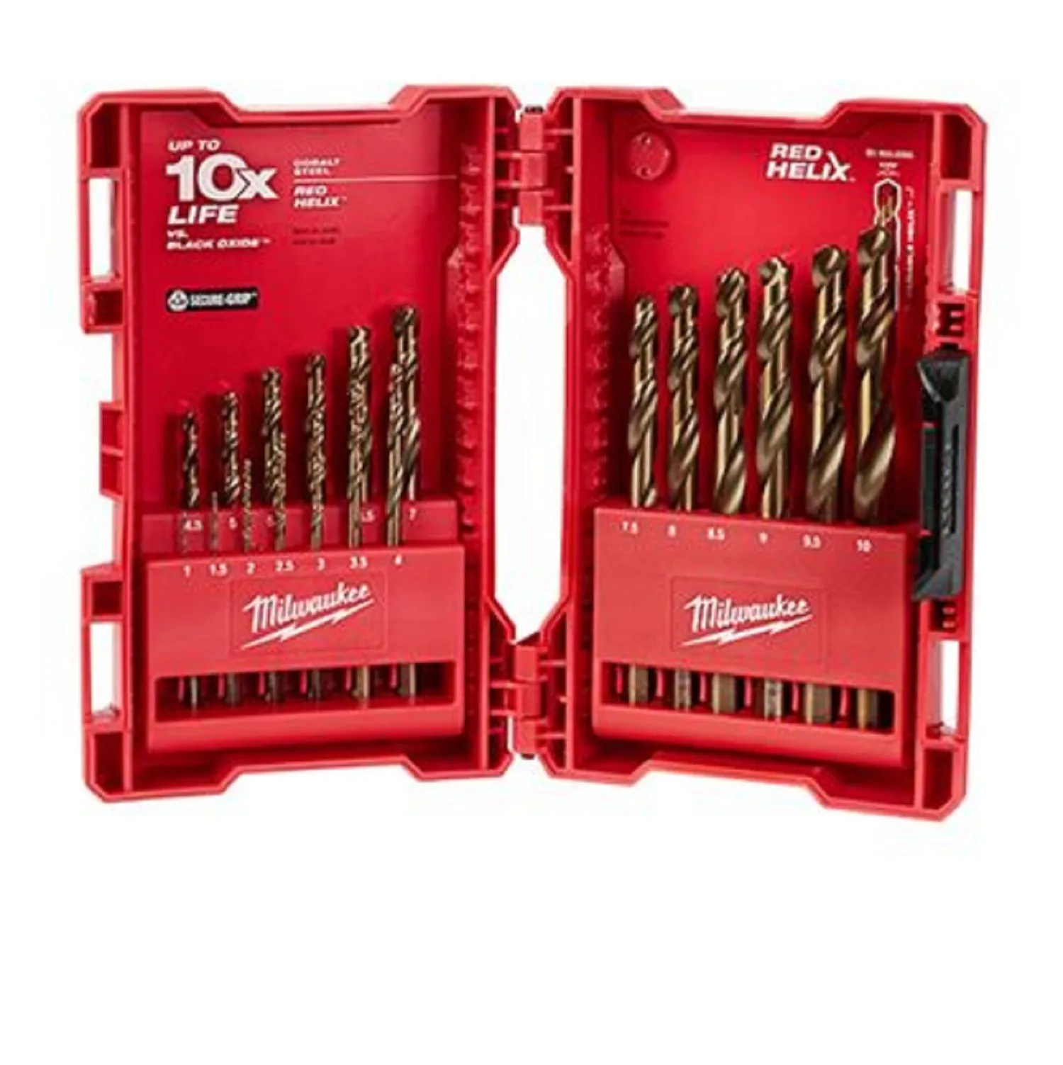 

Milwaukee 48-89-2530 red helix cobalt metric drill bit suit 19 piece-