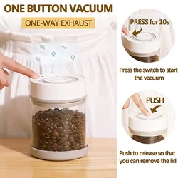 USB electric coffee bean storage tea glass storage vacuum sealed jar