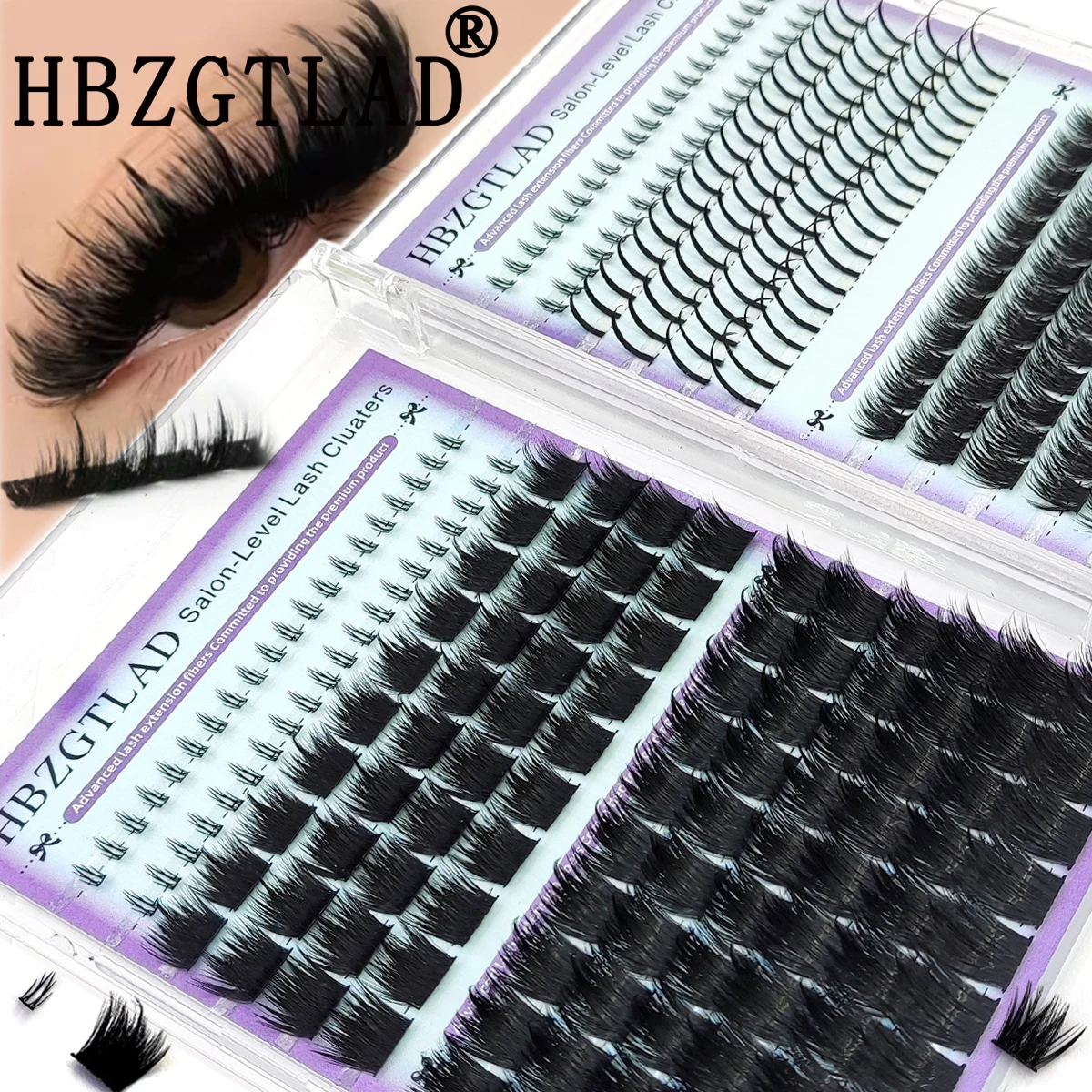 Fairy eyelash cluster 60D-200D 8D fluffy DIY eyelash cluster 8-18mm mixed eyelash extension 0.07mm Russian C/D roll thickness re