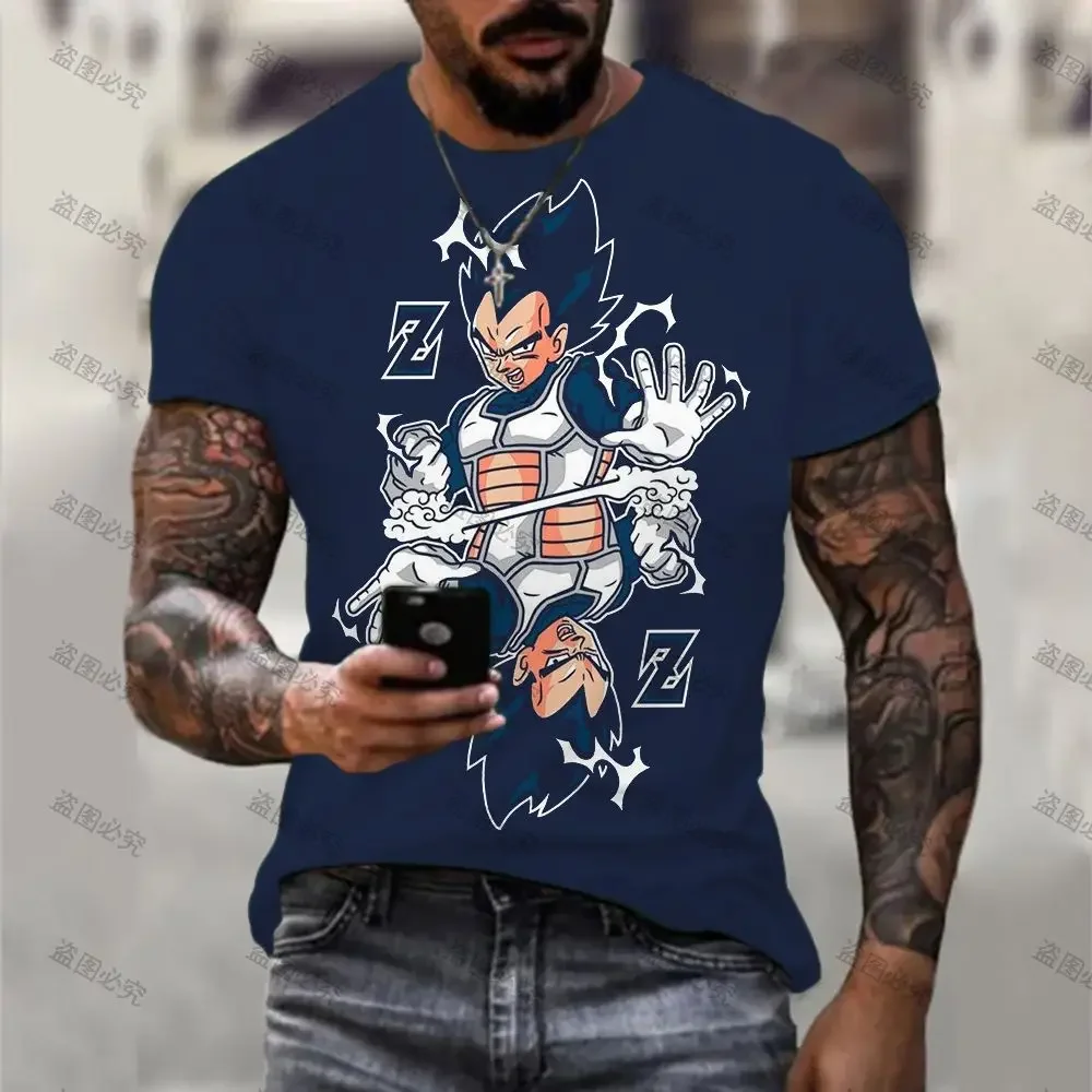 Men\'s T Shirt Vegeta Goku Dragon Ball Z Cool Anime New Y2K Short Sleeved GYM Summer 110-6XL Harajuku Streetwear O-collar Saiyan