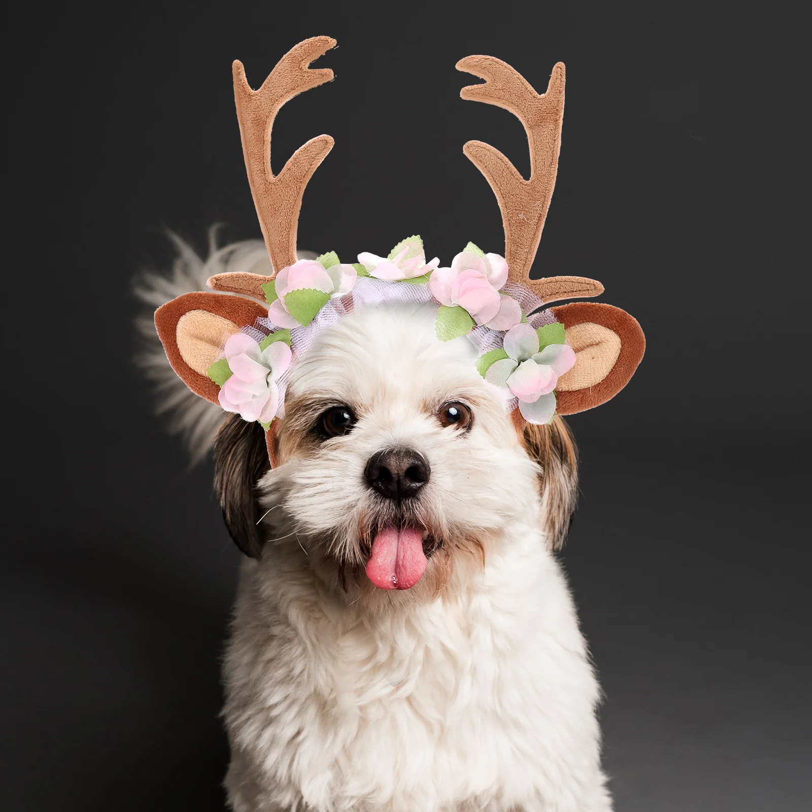 

Pet Christmas Antler Head Dog Headdress Animal Headbands Headwear Holiday Reindeer Antlers for Party