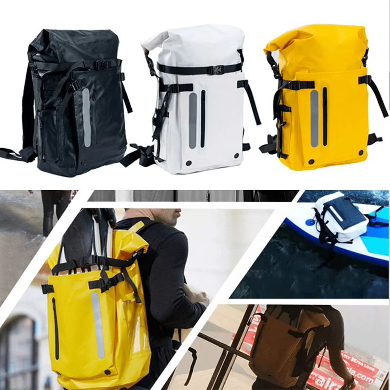 Waterproof outdoor backpack with long fins, Equipment Swimming River Tracing Drifting Dry Wet Separation Bag Snorkeling Backpack