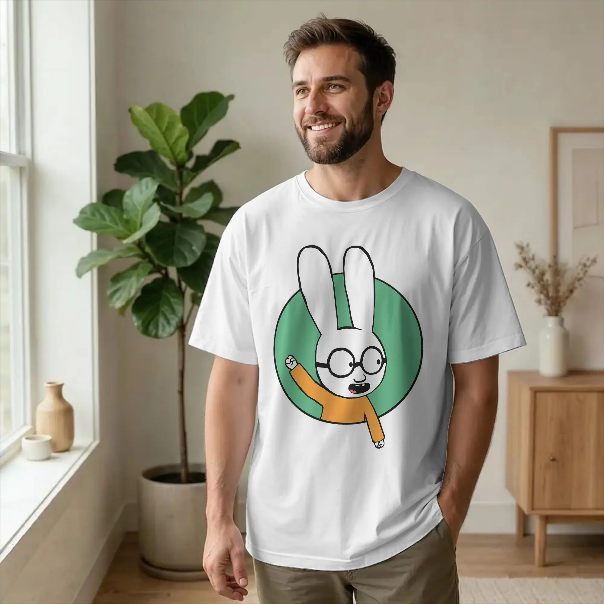 Print Simons Super Rabbit Ferdinand T-Shirt For Men Women 100%Cotton Short Sleeve  Round Neck Summer TopsTops