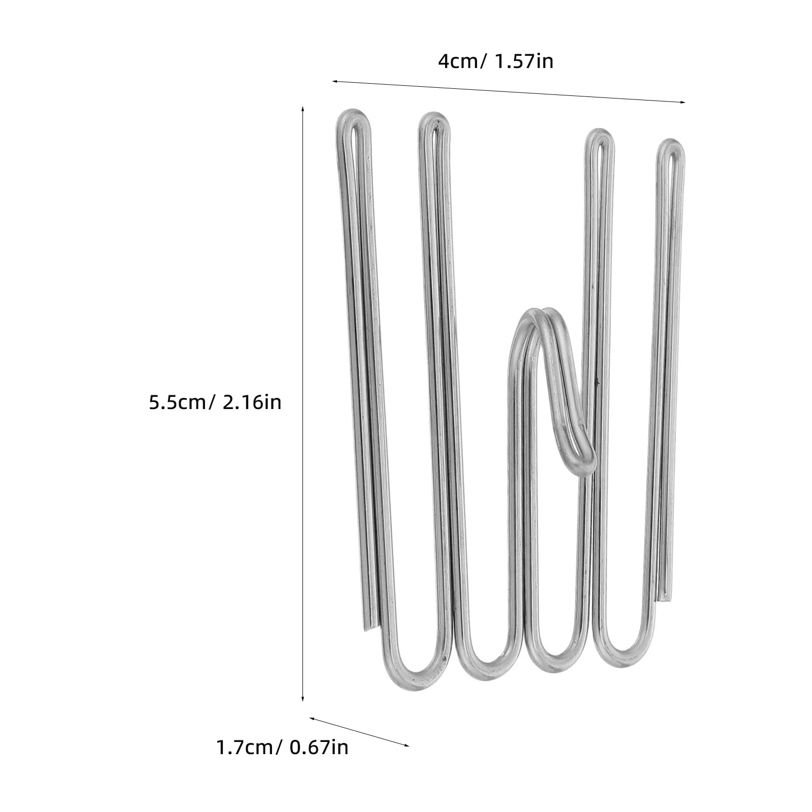 12pcs Stainless Steel Curtain Pleat Hook Four Prong Curtain Hook Hardware Drapery Clip Holder for Window Curtain Home Office Use view 6