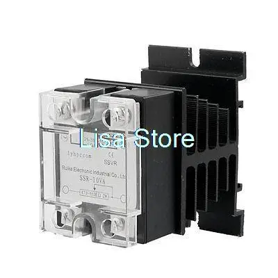 SSR Solid State Relay Voltage Resistance Regulator 10A 25-380V AC + Heat Sink Ne