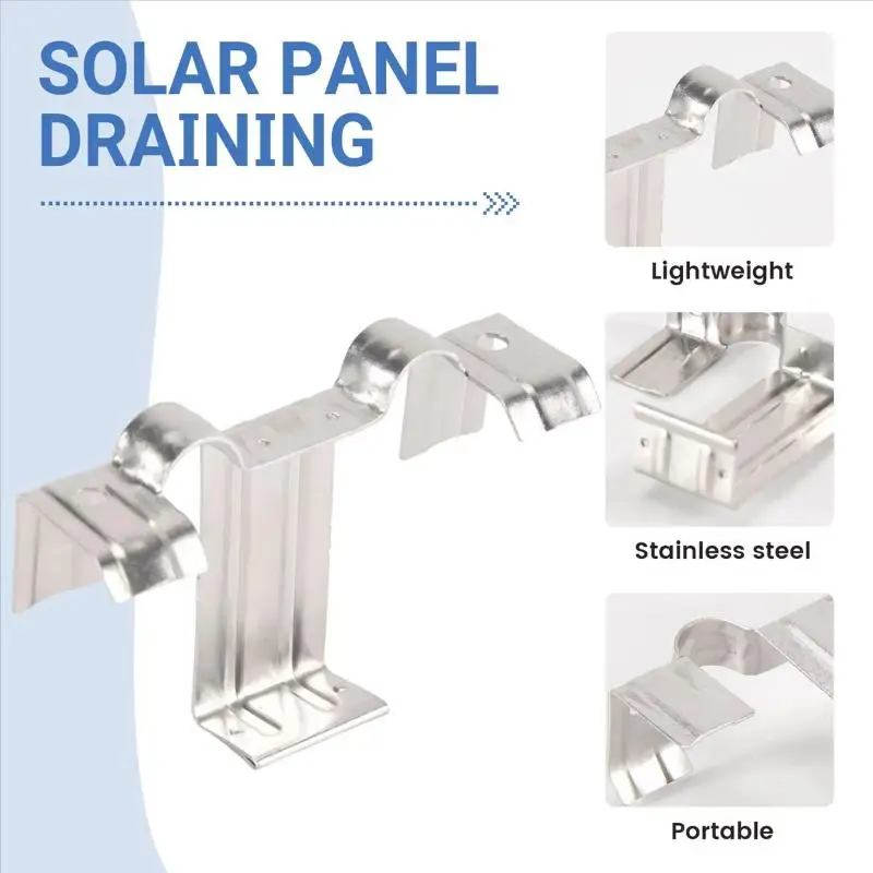 10/20Pcs 30/35mm Stainless Steel Solar Panel Guide Clip Sludge Drainage Pipe Water Clip Button