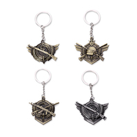 Game Peripheral Badge Keychain Pendant PUBG Game Level Medal Alloy Key Ring Accessories Small Gift Men Women Car Key Chain