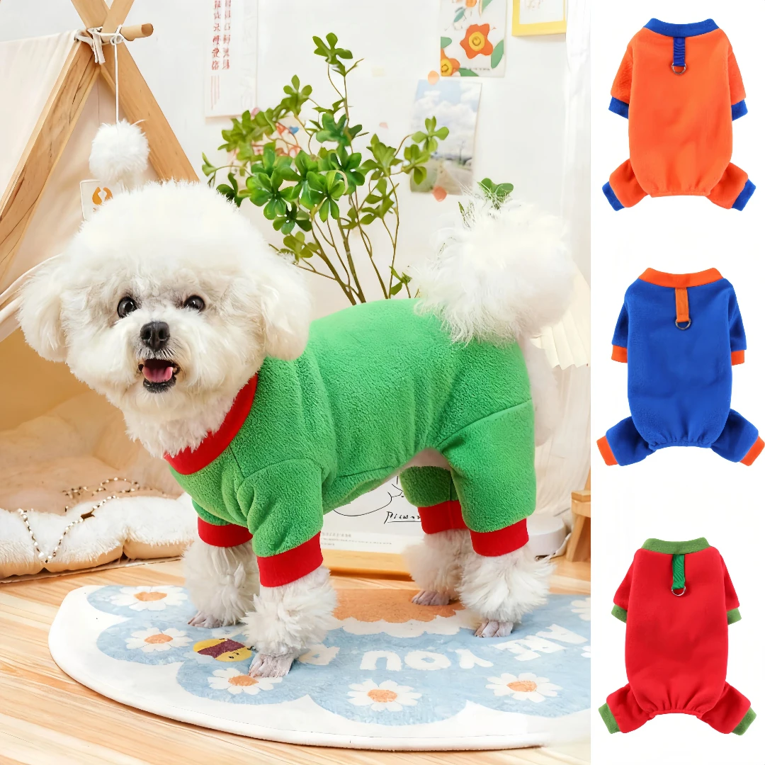 Herbst Winter Hund Warme Fleece Overall Haustier Kleidung Hund Hoodies Weichen Mantel für Kleine Mittelgroße Hunde Welpen Katze Kleidung mit Leine Ring