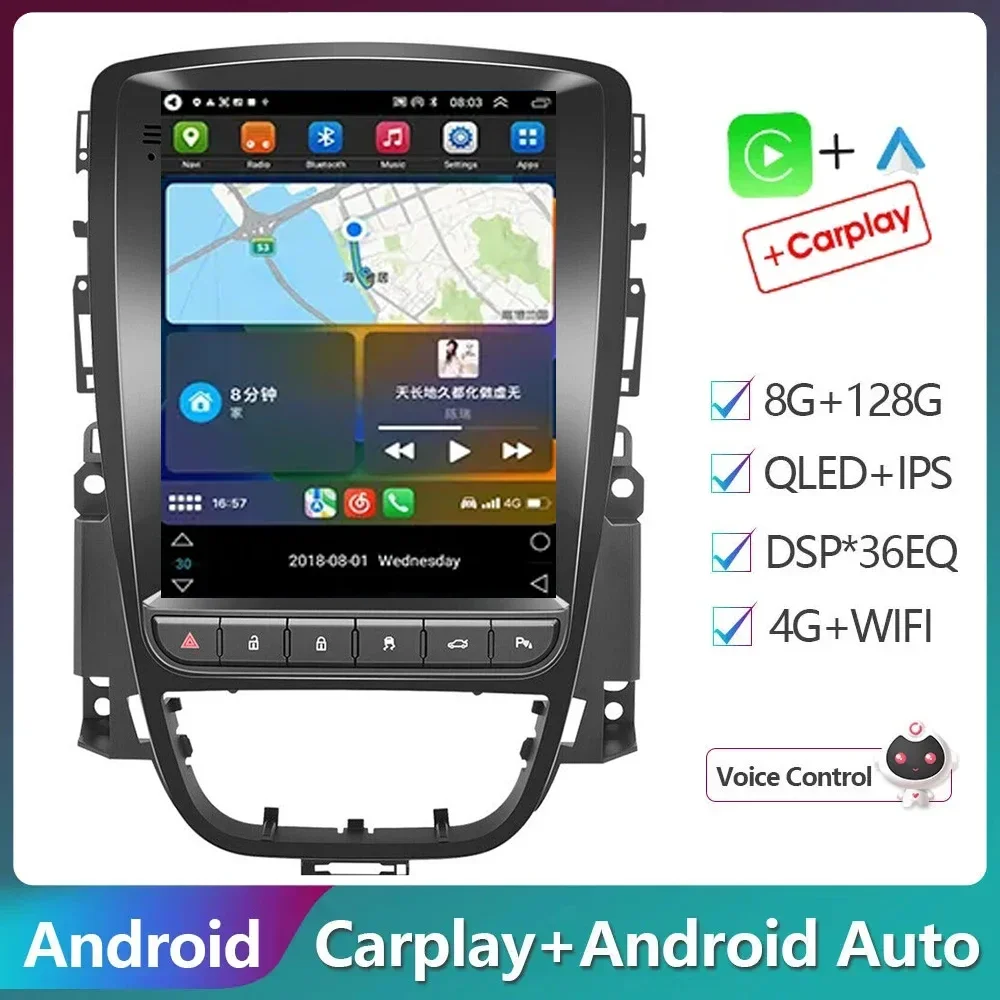 

Автомагнитола на Android 14, мультимедийный видеоплеер для Opel Astra J Vauxhall Buick Verano 2009-2014 2015 4G, беспроводной Carplay 2 Din DSP