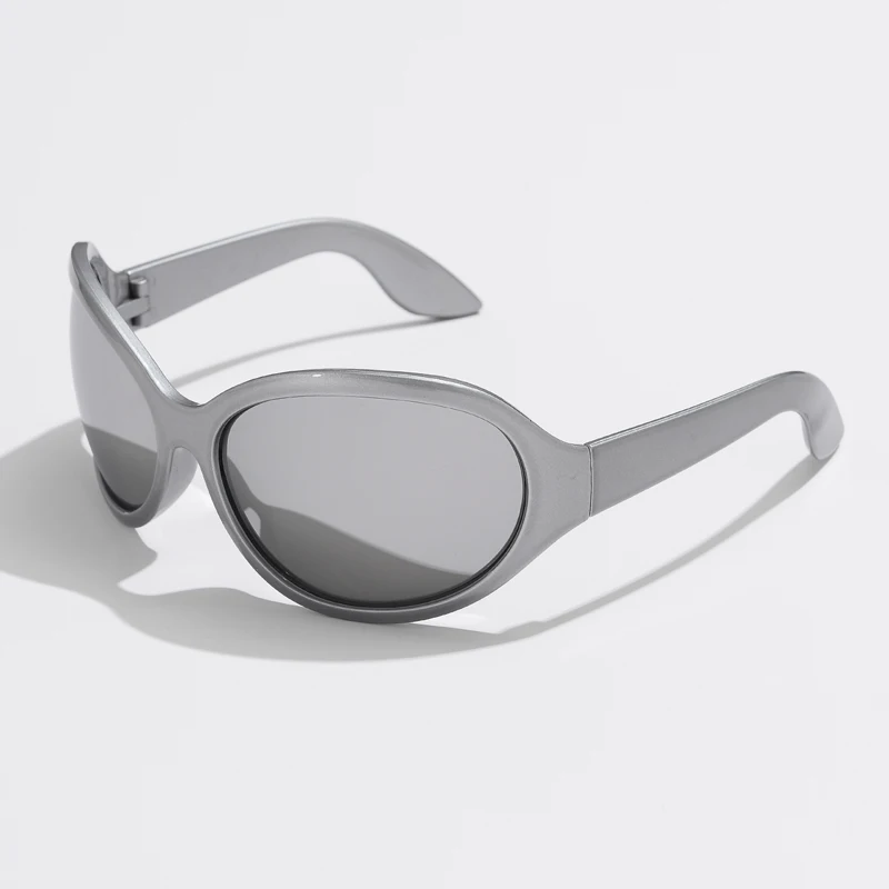Marka modowa Y2K Punk okulary przeciwsłoneczne gogle nowe kobiety mężczyźni owalne sportowe okulary przeciwsłoneczne damskie ponadgabarytowe czarne odcienie okulary UV400 — zdjęcie 5