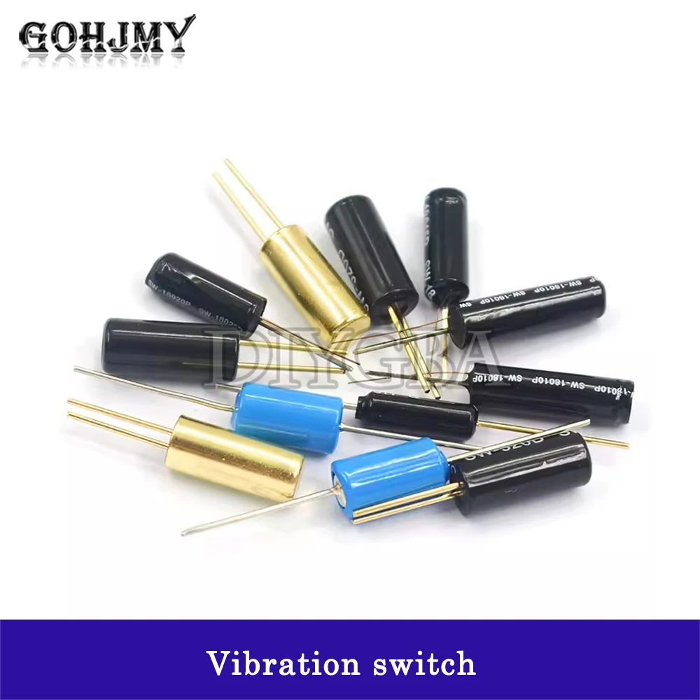 10PCS SW-200D -420 -520D SW-18010P-18015P-18020P-58010P 12V Vibration switch Ball Tilt Double bead Angle Spring Sensor Switches