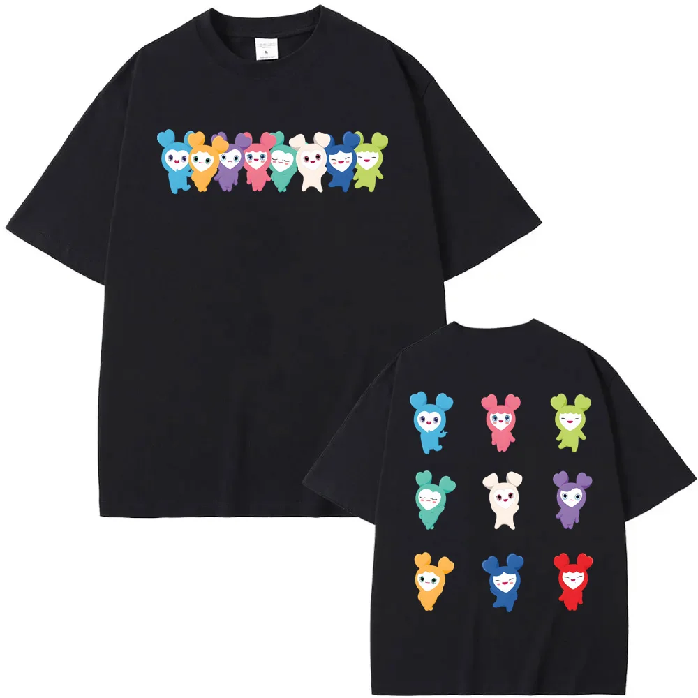 

TWICE Mascot Lovelys T-Shirt Korean Girl Group Summer New Style Lovelys Tees 100%Cotton High Quality Cute Round Neck Ropa Mujer