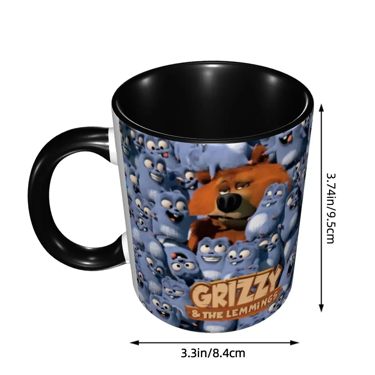 Funny Grizzy And The Lemmings Cartoon Characters Mugs Personalized French TV Show Coffee Ceramic Mug Creative Present