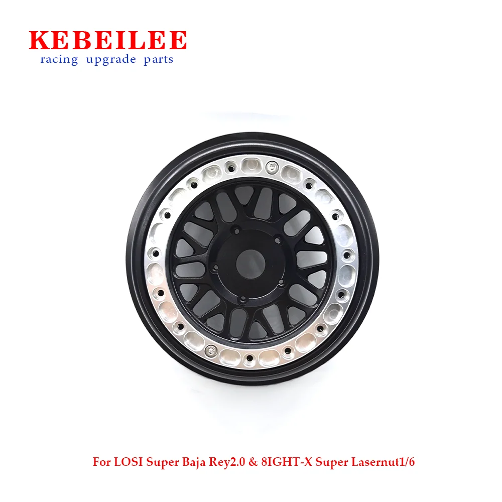 KEBEILEE CNC Alu Bead Lock Wheel Black For LOSI SBR 2.0 1/6 & 8IGHT-X Super Lasernut 1/6